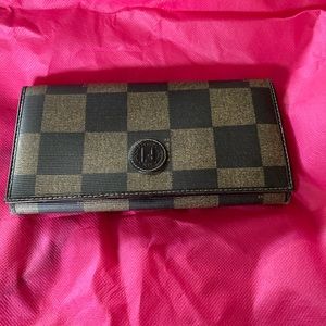 Vintage 1990’s Fendi Wallet, Checkered,leather in